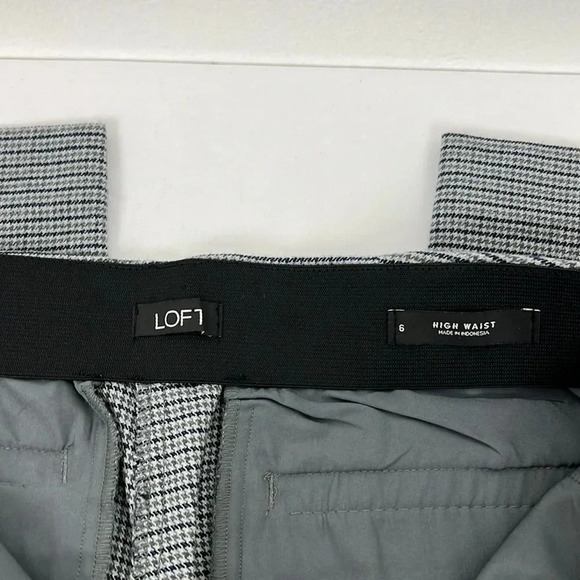 Loft Women’s 6 High Waist Houndstooth Print Pant Great Condition - Picture 4 of 11